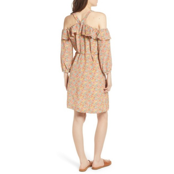 Madewell Floral Cold Shoulder Ruffle Dress Size 4 - Picture 8 of 8